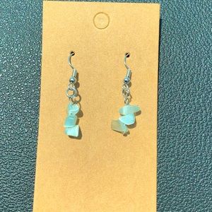 Teal handmade crystal earrings